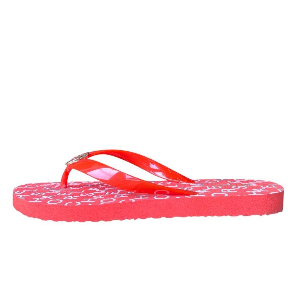 Michael Kors Mandarin Orange MK Logo Flip Flop Sandals Size 8 - Picture 6 of 13